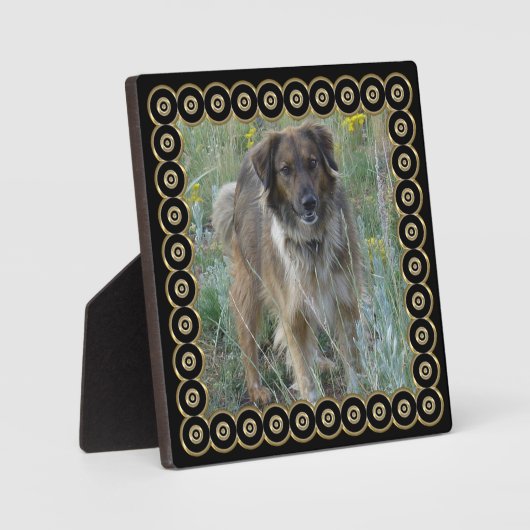 Black Gold Frame Photo Template Plaque (Recto)