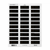 Black & Gold Framed Monogram Return Address Labels (Full Sheet)