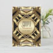 Black Gold Funky Glam Couple Shower Invitation (Debout devant)
