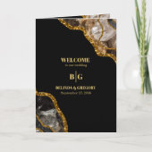 Black Gold Geode Wedding Program Order of Service Programma (Voorkant)