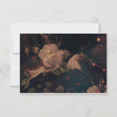 Black & Gold Glam Floral Save Date Kaart (Achterkant)