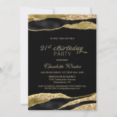 Black Gold Glitter 21e verjaardag Kaart (Voorkant)