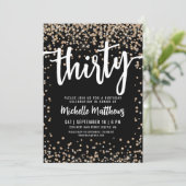 Black Gold Glitter 30e verjaardag Kaart (Staand voorkant)