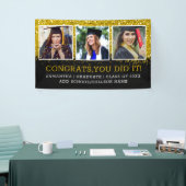 Black Gold Glitter 3 Photo Collage Congring Afstud Spandoek (Beurs)