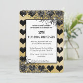 Black Gold Glitter Ace Of Hearts Kaart (Staand voorkant)