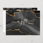 Black Gold Glitter Agate Business Cadeaubon (Voorkant / Achterkant)