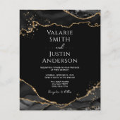 Black Gold Glitter Agate Wedding (Voorkant)