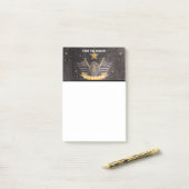 Black Gold Glitter Amerikaanse Football Coach Vade Post-it® Notes (Op bureau)