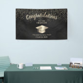 Black Gold Glitter Class of 2022 Afstuderen Banner (Beurs)