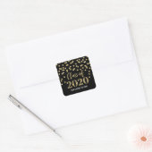 Black Gold Glitter Confetti Afstuderen 2020 Vierkante Sticker (Envelop)