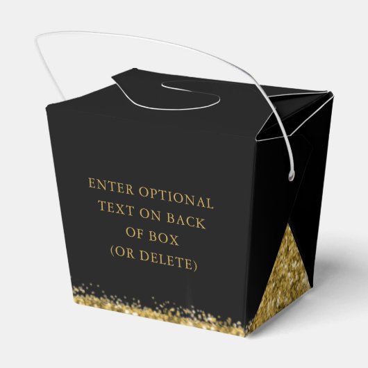 Black Gold Glitter Confetti Mini Takeout Favor Bedankdoosjes (Achterkant)