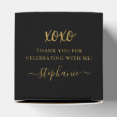 Black Gold Glitter Confetti Square Heart Bedankdoosjes (Bovenkant)