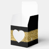 Black Gold Glitter Confetti Square Heart Bedankdoosjes (Geopend)