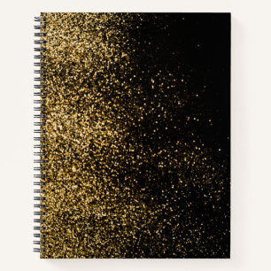 Black Gold Glitter Cute Modern Girls Notitieboek