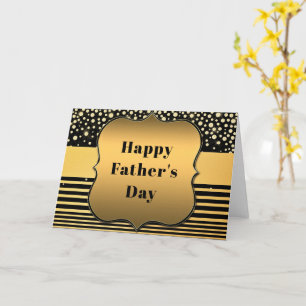 Black Gold Glitter Happy Vaderdag Kaart