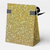 Black Gold Glitter Monogram Weddenschap Vor Box Bedankdoosjes (Achterkant)