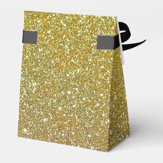 Black Gold Glitter Monogram Weddenschap Vor Box Bedankdoosjes (Achterkant)