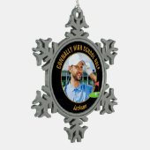 Black Gold Golfer Photo High School Golf Team Tin Sneeuwvlok Ornament (Links)