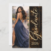 Black Gold Grad Glow Invitation (Devant)