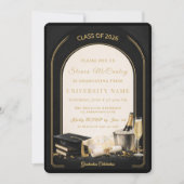 Black Gold Graduation Arch Invitation (Devant)