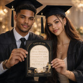 Black Gold Graduation Arch Invitation