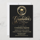 Black & Gold Graduation Invitation | Class of 2026 (Devant)