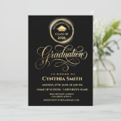 Black & Gold Graduation Invitation | Class of 2026 (Debout devant)