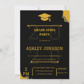Black Gold Graduation Party Invitation 2026   (Devant)