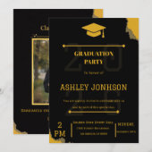 Black Gold Graduation Party Invitation 2026   (Devant / Derrière)