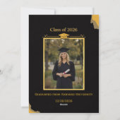 Black Gold Graduation Party Invitation 2026   (Dos)