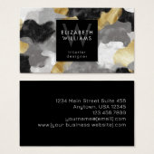 Black Gold Gray Monogram Modern Business Card (Devant & derrière)