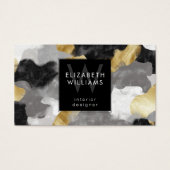 Black Gold Gray Monogram Modern Business Card (Devant)