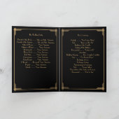 Black Gold Great Gatsby Art Deco Wedding Programma (Binnen)