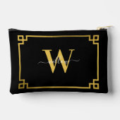 Black & Gold Greek Key Monogrammen Etui (Achterkant)