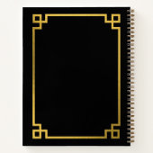 Black & Gold Greek Key Monogrammen Notitieboek (Achterkant)