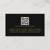 Black Gold Handyman Repair & Maintenance QR Code Visitekaartje (Achterkant)