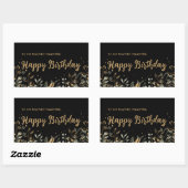 Black Gold Happy Birthday Sticker (Vel)