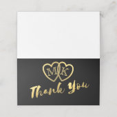Black Gold Hearts Mini Wedding Dank u kaarten (Buitenkant ongevouwen)