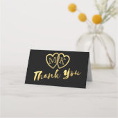 Black Gold Hearts Mini Wedding Dank u kaarten (Voorkant)