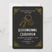 Black Gold Housewarming Invitation Editable (Devant)