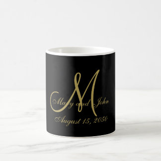 Black Gold Initiaal Letter en Names Koffiemok