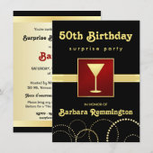 Black & Gold - Invitation surprise du 50e annivers (Devant / Derrière)