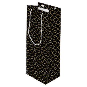 Black Gold Islamic Pattern Custom Wine Gift Bag Wijn Cadeautas