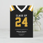 Black Gold Jersey Football Faire-part de graduatio (Debout devant)