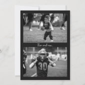 Black Gold Jersey Football Faire-part de graduatio (Dos)