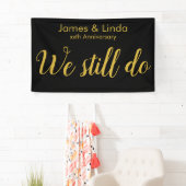 Black Gold Jubileum Party Vow Renewout Backdrop Spandoek (Insitu)