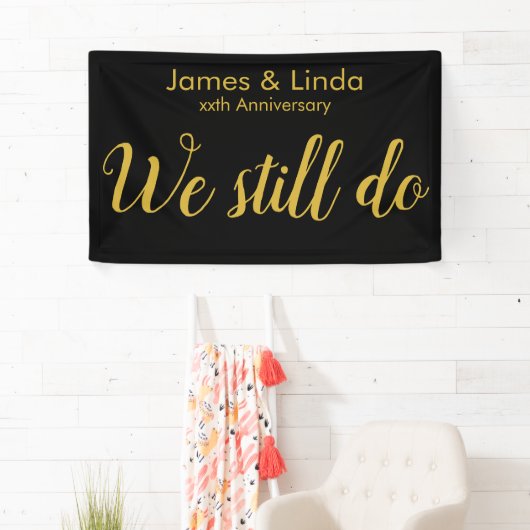 Black Gold Jubileum Party Vow Renewout Backdrop Spandoek (Insitu)
