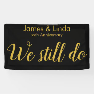 Black Gold Jubileum Party Vow Renewout Backdrop Spandoek