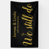 Black Gold Jubileum Party Vow Renewout Backdrop Spandoek (Verticaal)