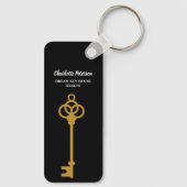 Black & Gold Key Real Estate Agent Sleutelhanger (Achterkant)